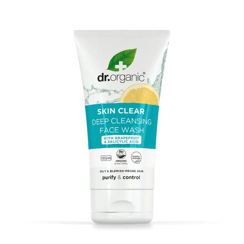 Dr.Organic Skin Clear Detergente viso per pelli acneiche o grasse, 125 ml