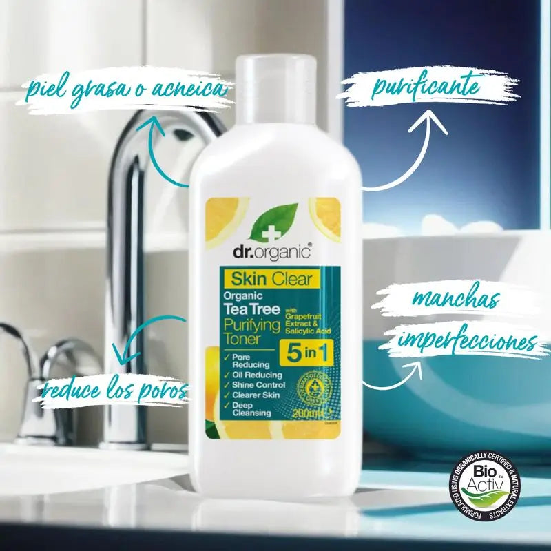 Dr. Organic Skin Clear Tonico Purificante 5 In 1 200Ml.