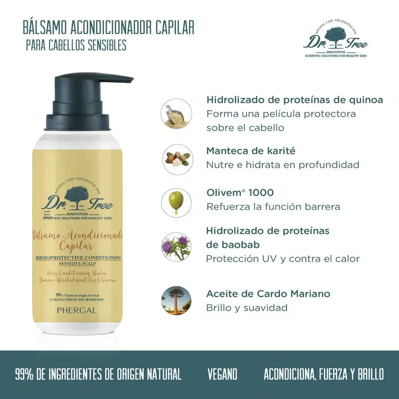 Dr. Tree Balsamo Naturale per Capelli Balsamo per Cuoio Capelluto Sensibile 200Ml