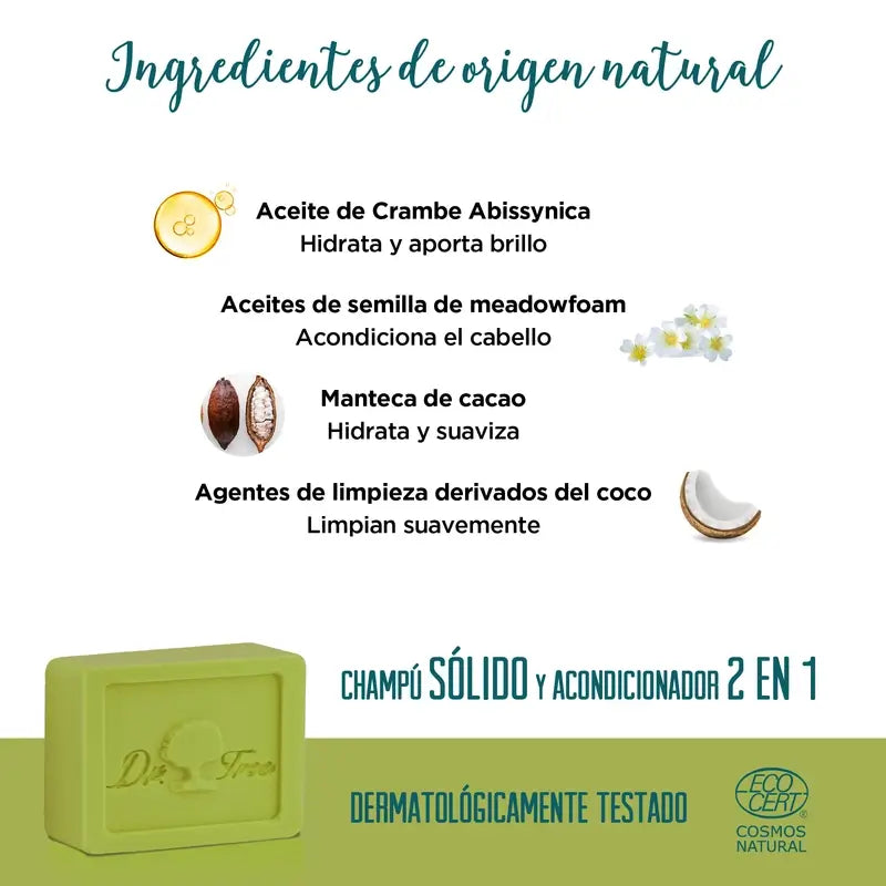 Dr. Tree Shampoo solido idratante naturale per cuoio capelluto sensibile