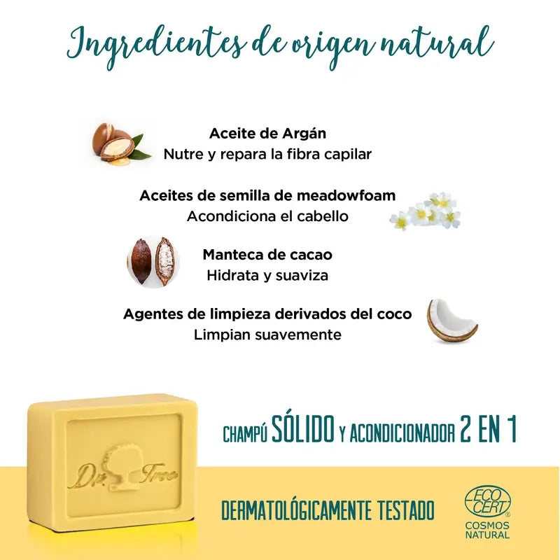 Dr. Tree Shampoo solido nutriente naturale per cuoio capelluto sensibile
