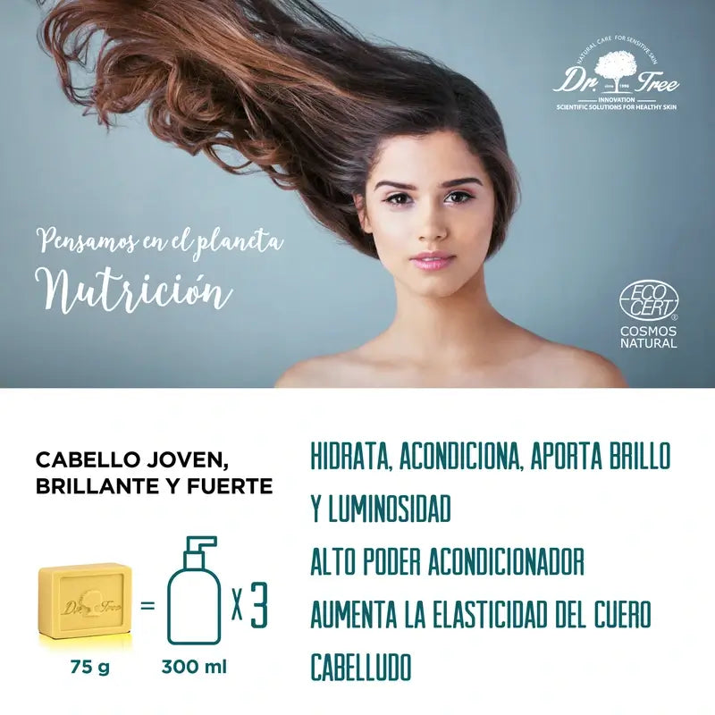 Dr. Tree Shampoo solido nutriente naturale per cuoio capelluto sensibile