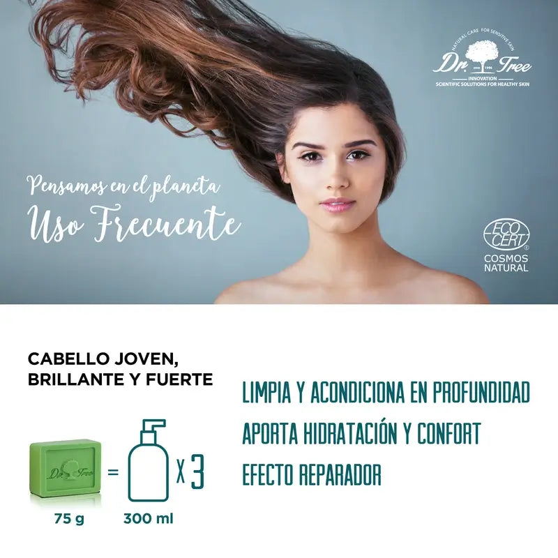 Dr. Tree Shampoo solido naturale Uso frequente per cuoio capelluto sensibile