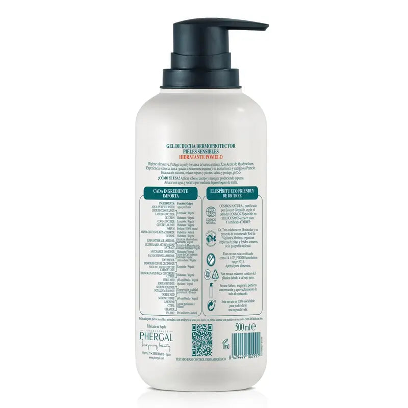  Dr. Tree Gel Doccia Naturale al Pompelmo Idratante Pelle Sensibile 500Ml