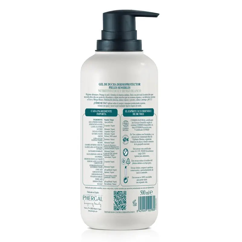 Dr. Tree Gel Doccia Nutriente Naturale al Cocco Pelle Sensibile 500Ml