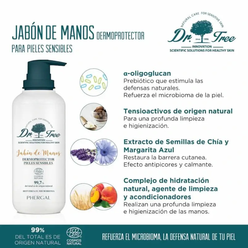 Dr. Tree Sapone naturale per le mani per pelli sensibili 200ml