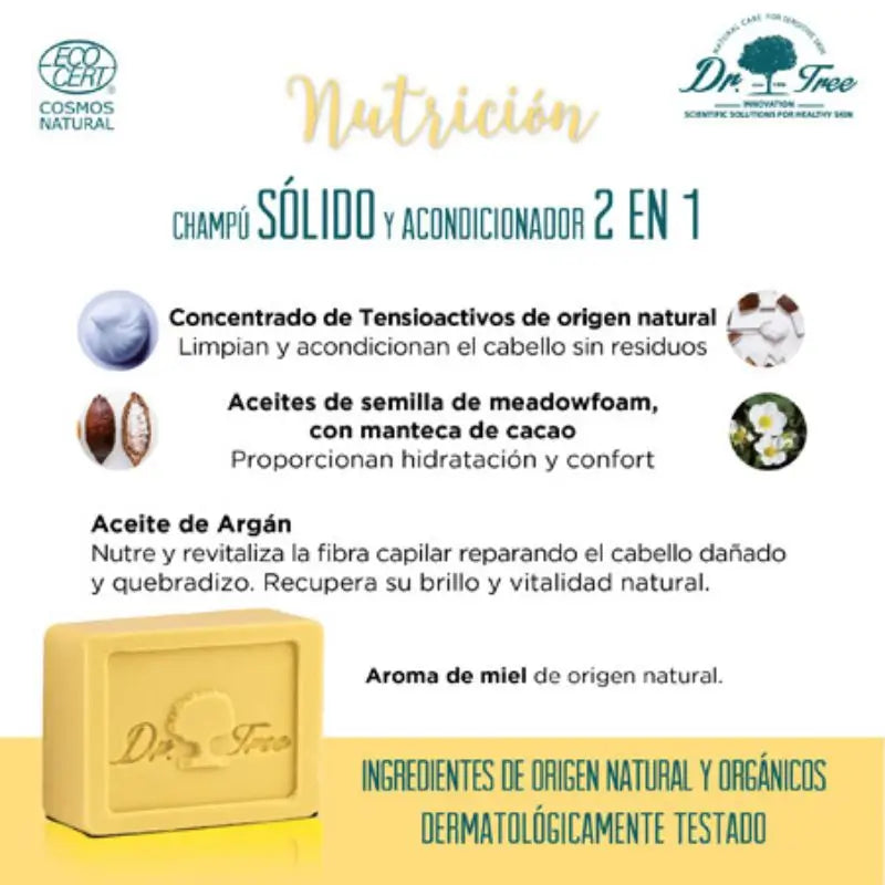 Dr. Tree Borsa da viaggio Shampoo Gel solido + Spazzolino da denti Bambù
