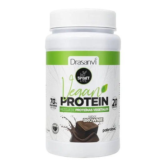 Drasanvi Sport Proteine vive vegetali al gusto di brownie, 600 grammi