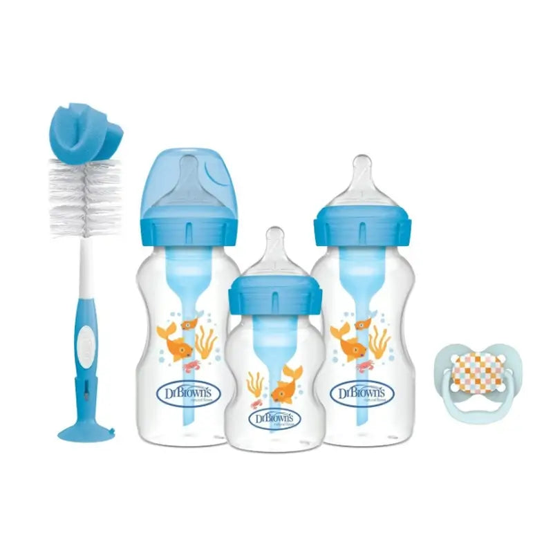 Opzioni blu a bocca larga+ confezione regalo del Dr.Brown's