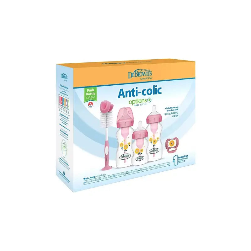 Confezione regalo delle opzioni rosa a bocca larga+ del Dr. Brown