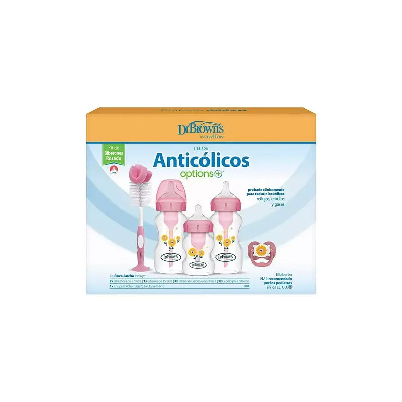 Confezione regalo delle opzioni rosa a bocca larga+ del Dr. Brown