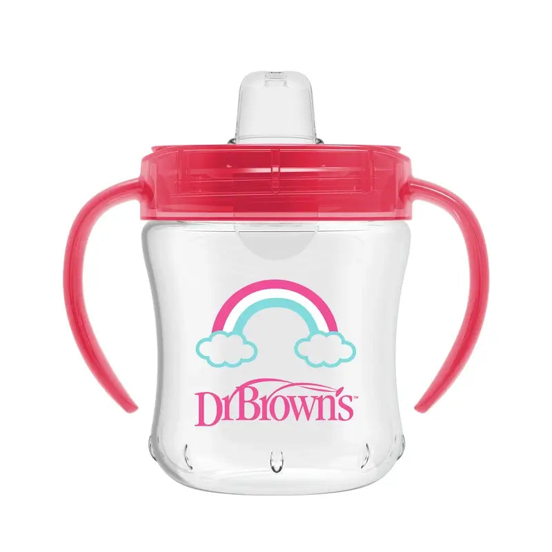 Bicchiere di transizione con boccaglio morbido rosa arcobaleno del Dr.Brown's, 180 ml