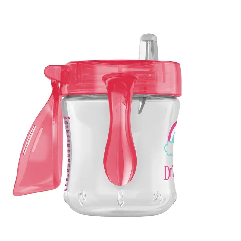 Bicchiere di transizione con boccaglio morbido rosa arcobaleno del Dr.Brown's, 180 ml