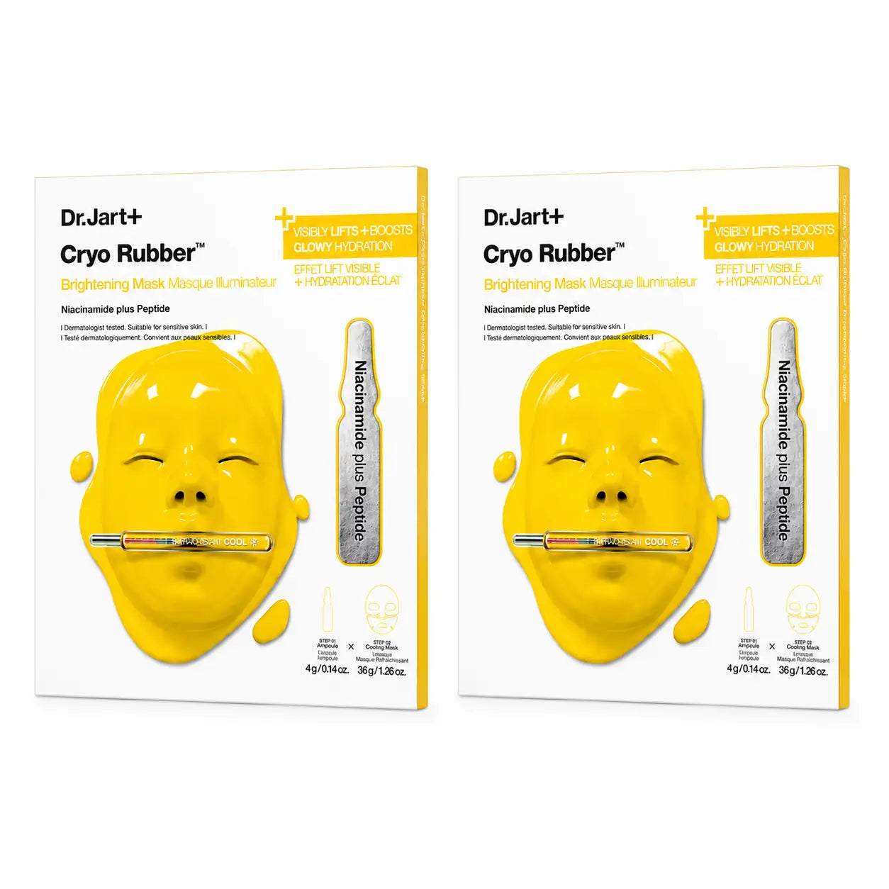 Dr.Jart+ Maschera illuminante in gomma criptata, confezione da 2