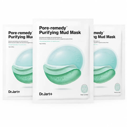 Dr.Jart+ Pore Remedy Maschera purificante al fango verde, 13 Gr , confezione da 3