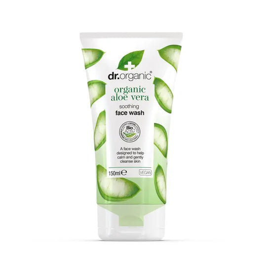 Dr.Organic Aloe Vera Detergente viso delicato, lenitivo e rigenerante, 125 ml