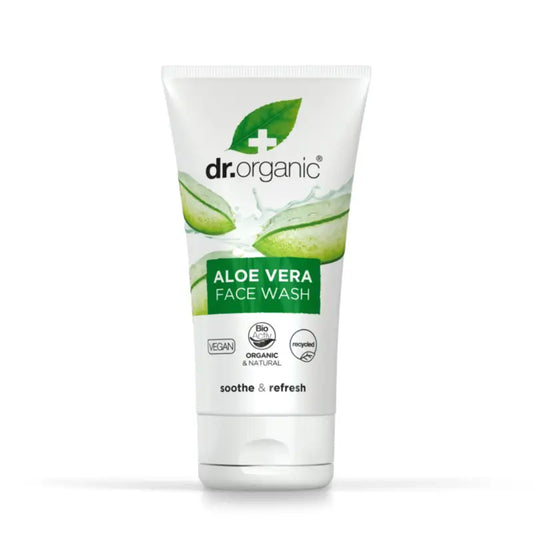 Dr.Organic Aloe Vera Detergente viso delicato, lenitivo e rigenerante, 125 ml