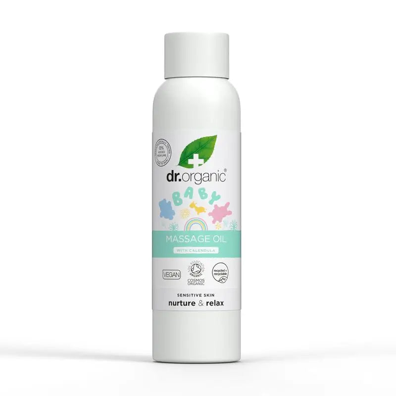Olio da massaggio per bambini Dr.Organic Mum & Baby Nutre, nutre, lenisce, calma, 150 ml