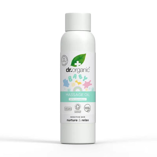 Olio da massaggio per bambini Dr.Organic Mum & Baby Nutre, nutre, lenisce, calma, 150 ml