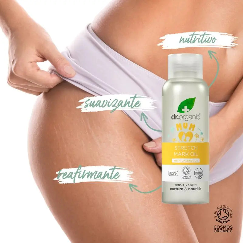 Olio per smagliature mamma e bambino Dr.Organic, rassodante, levigante, nutriente, 100 ml
