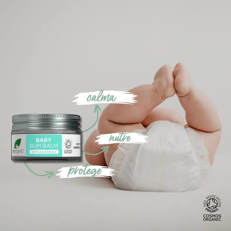 Dr.Organic Mummy & Baby Balsamo per il fondo del bambino protettivo, lenitivo e nutriente, 35 g