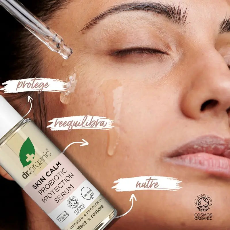 Dr.Organic Skin Calm Siero riequilibrante protettivo probiotico, 30 ml