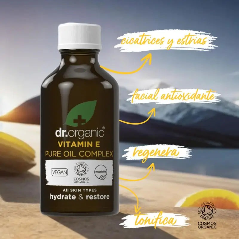 Dr.Organic Vitamin E Complex Olio puro antiossidante, Smagliature, 50 ml