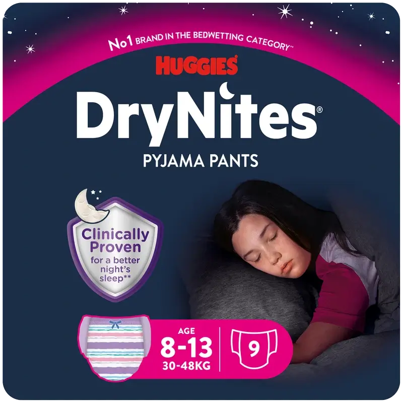 Pannolini notturni Drynites taglia 8-13 bambina , 9 pezzi