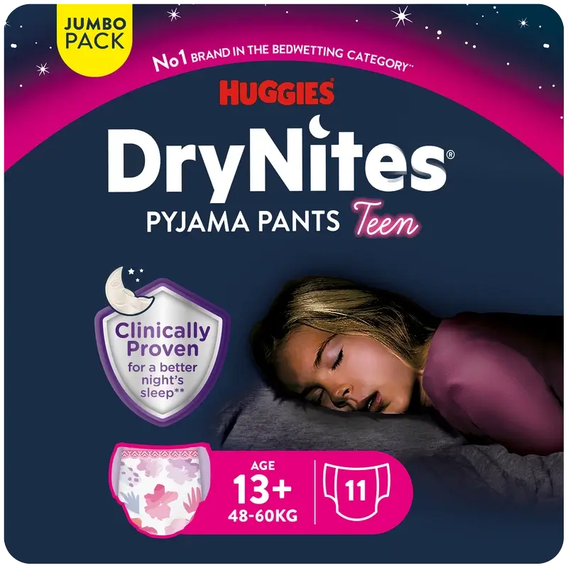 Drynites Taglia +13 Pannolini da notte per bambina, 11 pezzi