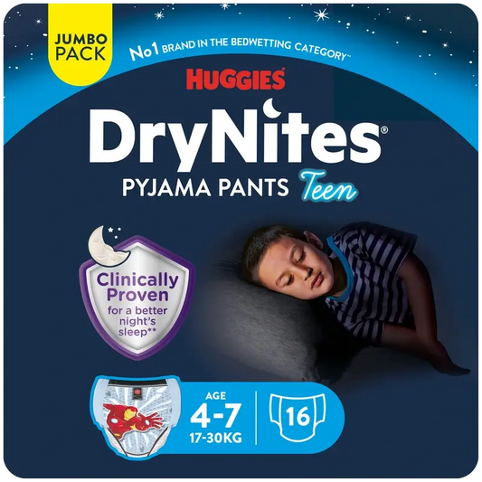 Pannolini notturni per bambini Drynites taglia 4-7, 16 pezzi.