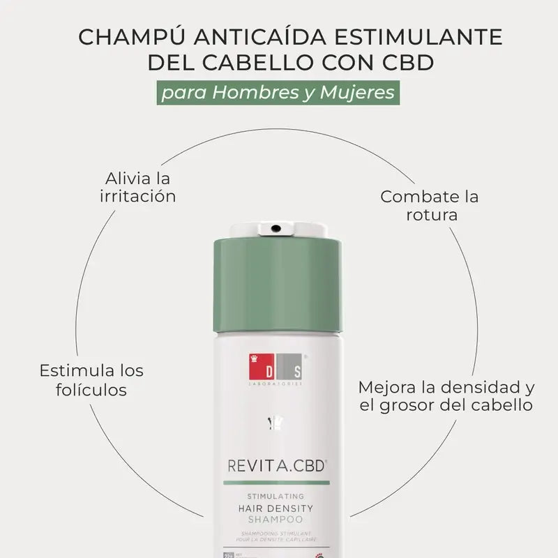 Ds Laboratories Revita Cbd Shampoo antiossidante e stimolante contro la perdita di capelli, 205 ml