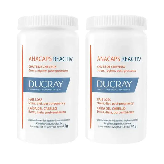 Ducray Integratore alimentare per la perdita dei capelli Anacaps Reactiv, Confezione 2 x 90 compresse