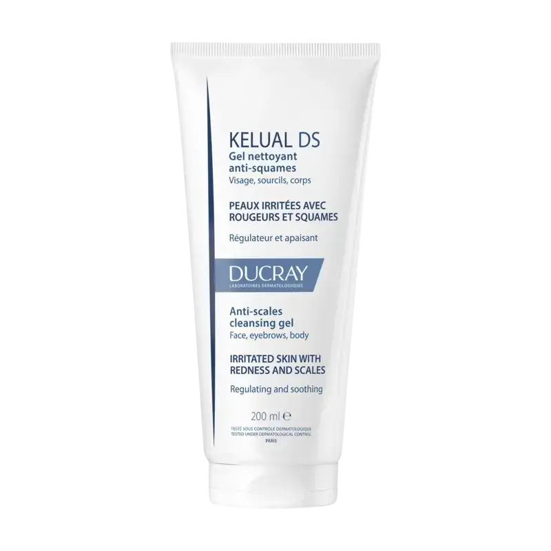 Ducray Kelual Ds Gel detergente viso, 200 ml