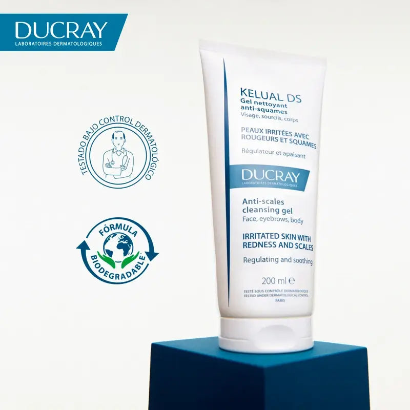 Ducray Kelual Ds Gel detergente viso, 200 ml