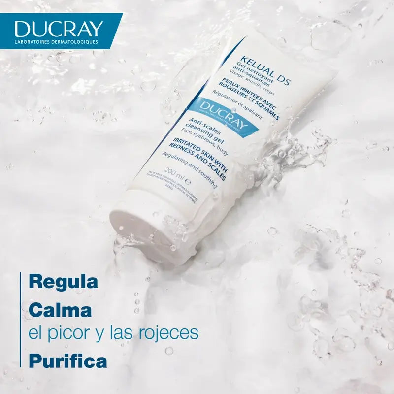 Ducray Kelual Ds Gel detergente viso, 200 ml