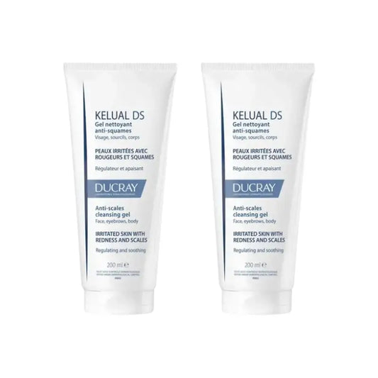 Ducray Kelual Ds Gel detergente viso, 2X200 Ml