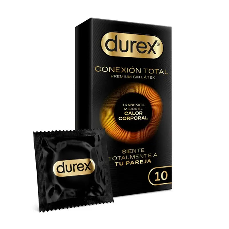 Durex Total Connection Ultra Thin Plus Profilattici Senza Lattice Tecnologia Body Feel, 10 Profilattici
