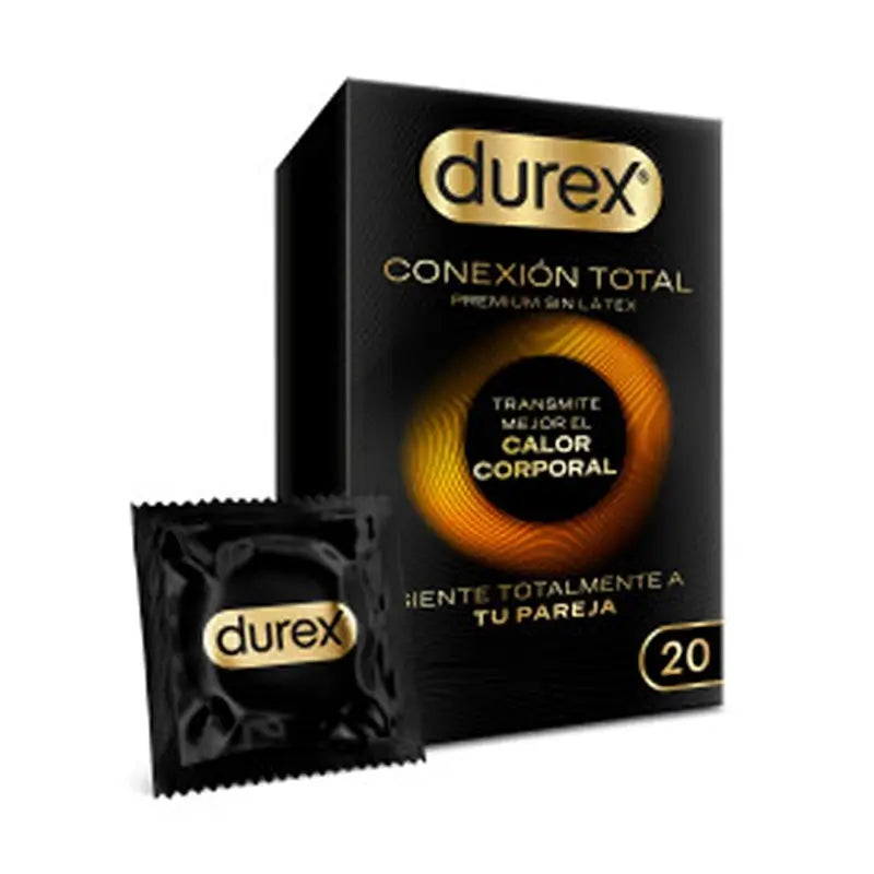 Durex Total Connection Ultra Thin Plus Preservativo senza lattice con tecnologia Body Feel, 20 preservativi