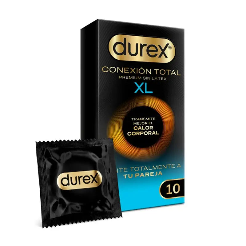 Durex Total Connection XL Ultra Thin Plus Preservativi senza lattice con tecnologia Body Feel, 10 preservativi