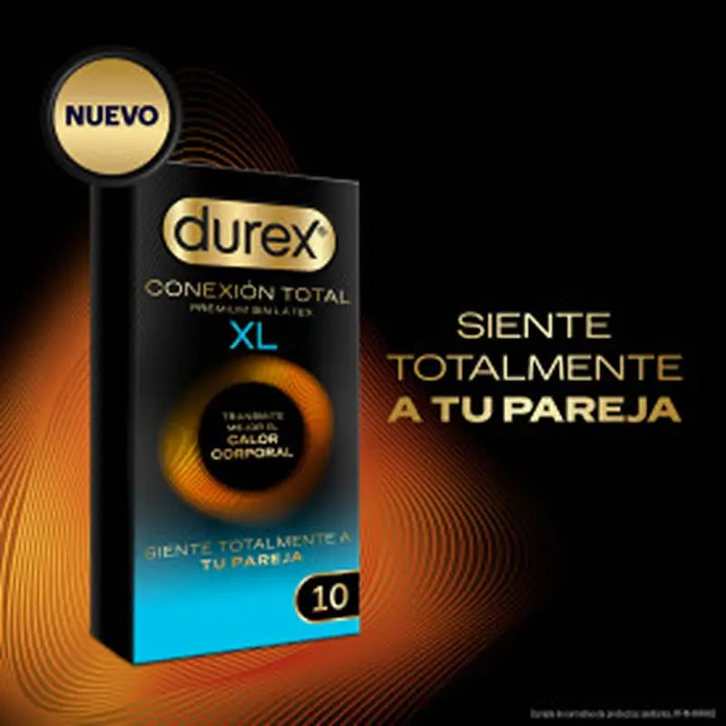 Durex Total Connection XL Ultra Thin Plus Preservativi senza lattice con tecnologia Body Feel, 10 preservativi