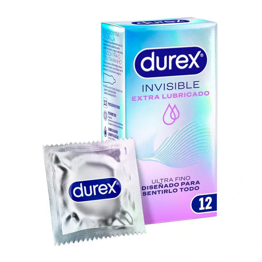 Durex Invisible Preservativi Extra Lubrificati 12 unità