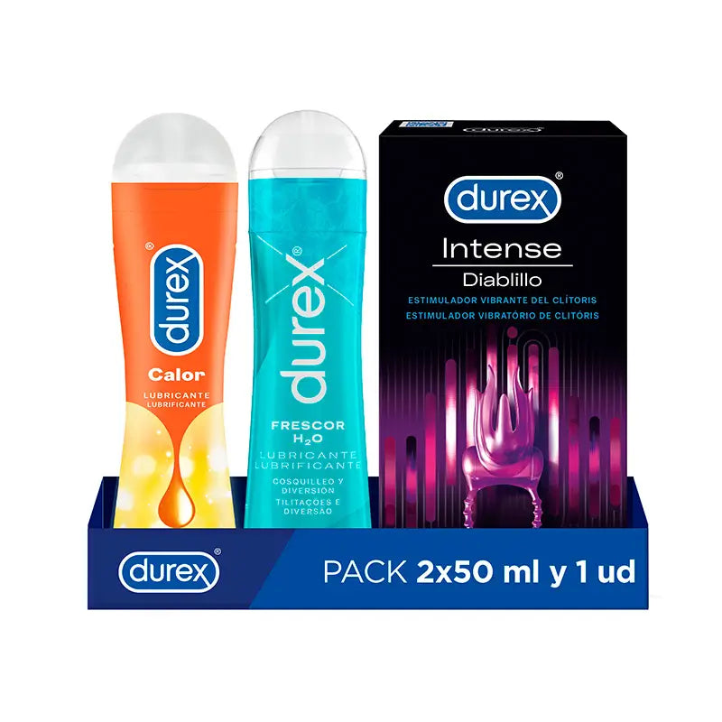 Confezione Durex Lubrificante effetto caldo + Lubrificante effetto freddo + Anello vibrante Diablillo