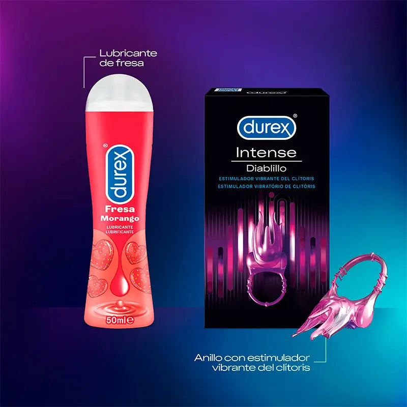 Durex Pack Lubrificante al gusto di fragola + anello vibrante Intense Orgasmic