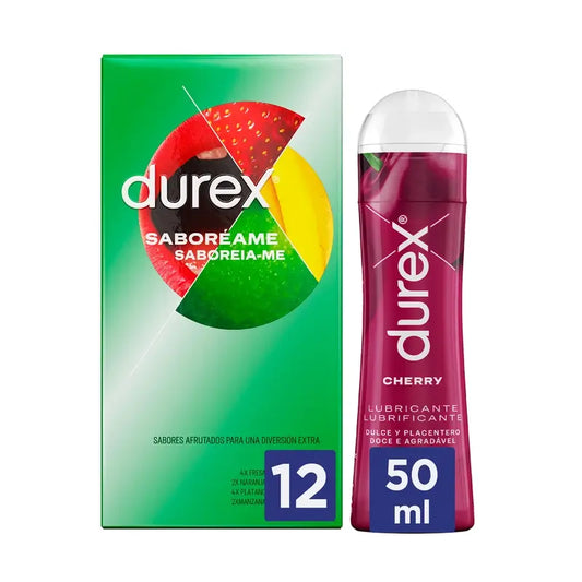 Durex Confezione Saboreame 12 Preservativi + Lubrificante Ciliegia 50 ml
