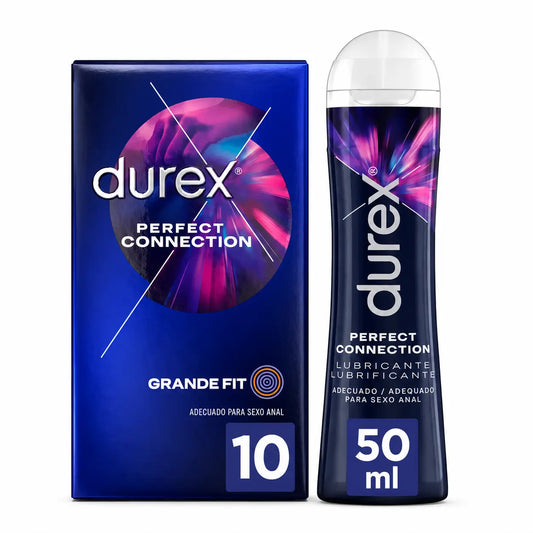Durex Perfect Connection 12 confezioni di preservativi + lubrificante 100 ml