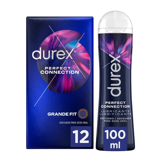 Durex Perfect Connection 12 confezioni di preservativi + lubrificante 100 ml