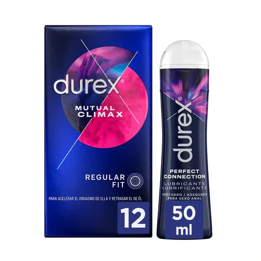 Durex Confezione Preservativi Mutual Climax 12 pezzi + Lubrificante Perfect Connection 50 ml