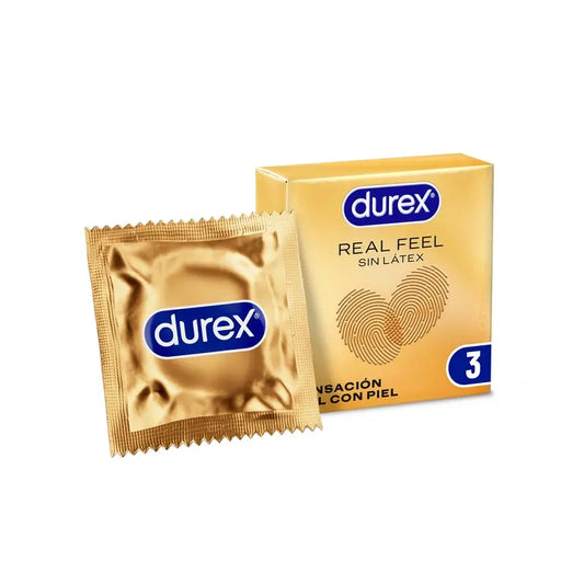 Preservativi Durex Real Feel, sensazione pelle su pelle, senza lattice, 3 preservativi