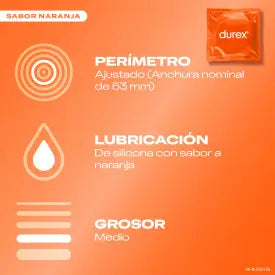 Preservativi Durex Saboreame ai gusti fruttati - Fragola, Banana, Arancia e Mela 12 unità