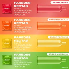 Preservativi Durex Saboreame ai gusti fruttati - Fragola, Banana, Arancia e Mela 12 unità
